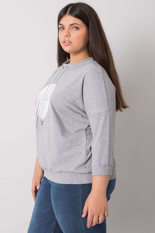 Šedá melanžová halenka větší...