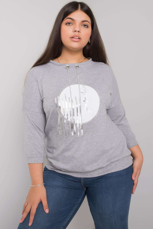 Šedá melanžová halenka větší...