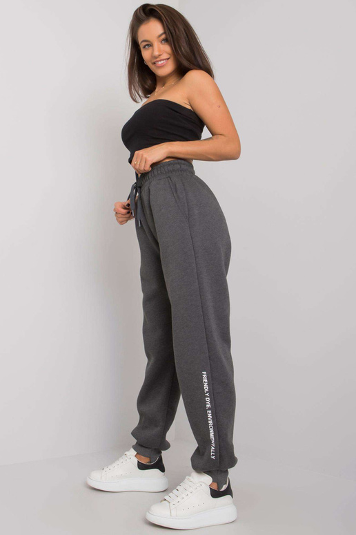 Tmavě šedé Melange dámské tepláky...