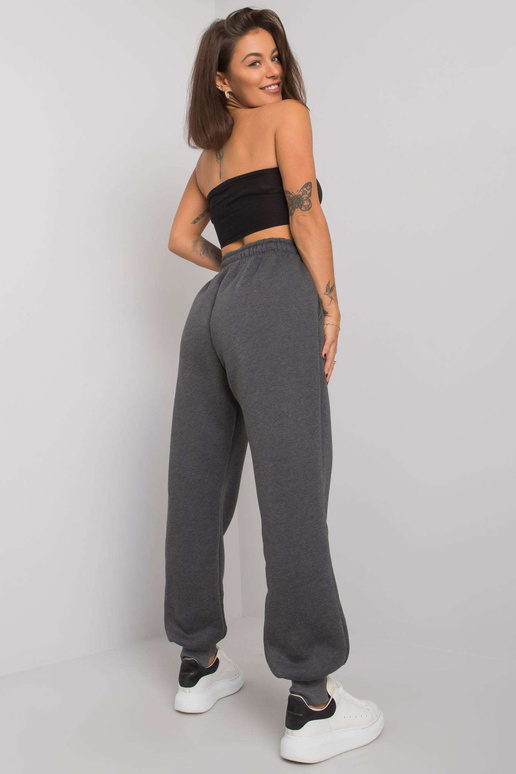 Tmavě šedé Melange dámské tepláky...