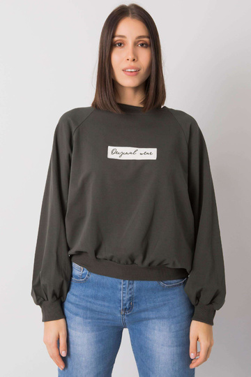 Tmavá khaki mikina s kapucí...