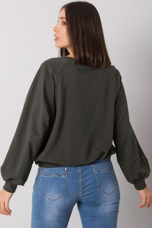 Tmavá khaki mikina s kapucí...