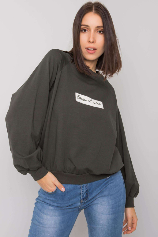 Tmavá khaki mikina s kapucí...