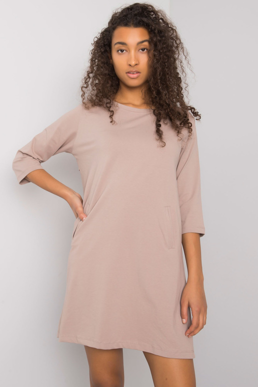 Tmavě béžové šaty s kapsami Ellida...