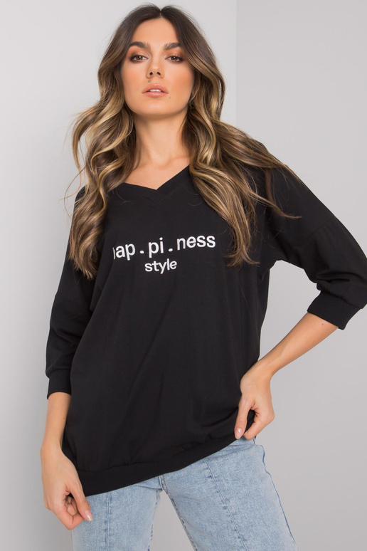 Černá mikina s nápisem Jolanda RUE PARIS