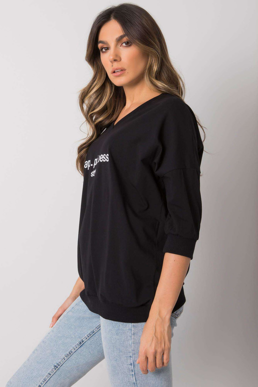 Černá mikina s nápisem Jolanda RUE PARIS