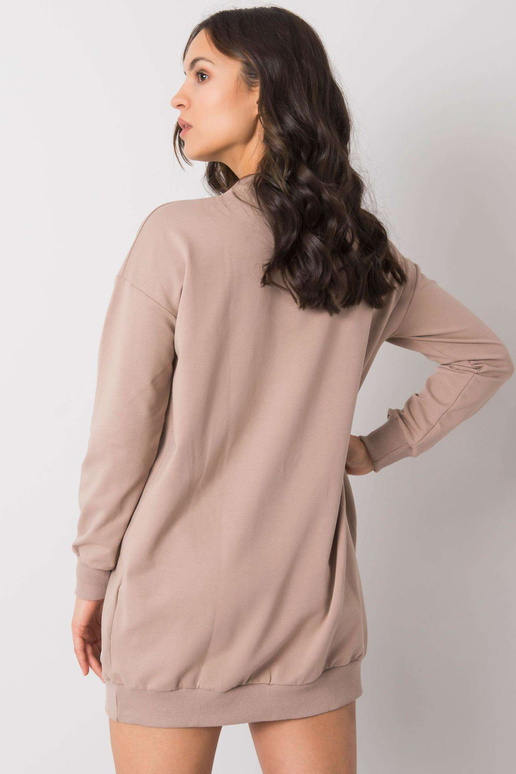 Tmavě béžové šaty s kapsičkou Hanely...