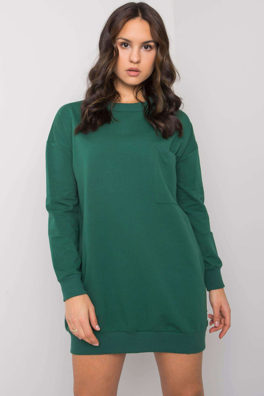 Tmavě zelené šaty s kapsičkou Hanely...