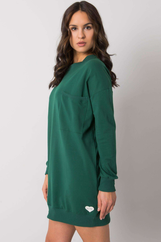 Tmavě zelené šaty s kapsičkou Hanely...