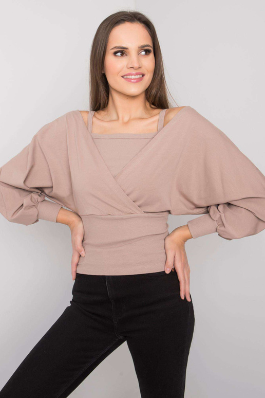 Tmavě béžová dámská bavlněná halenka...