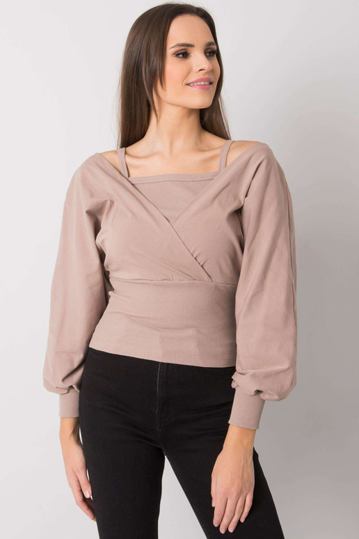 Tmavě béžová dámská bavlněná halenka...