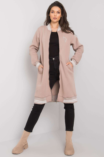 Tmavě béžová dlouhá mikina...