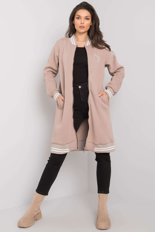 Tmavě béžová dlouhá mikina s Lucia...