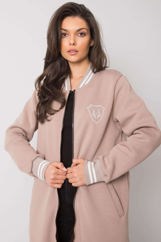 Tmavě béžová dlouhá mikina s Lucia...