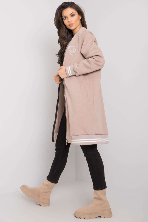 Tmavě béžová dlouhá mikina s Lucia...