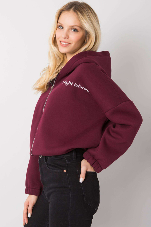 Vínová mikina s výšivkou Michelle RUE...