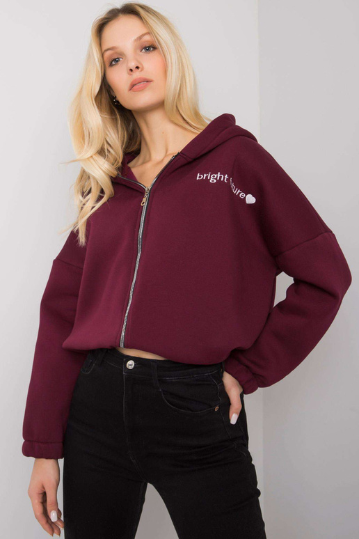 Vínová mikina s výšivkou Michelle RUE...