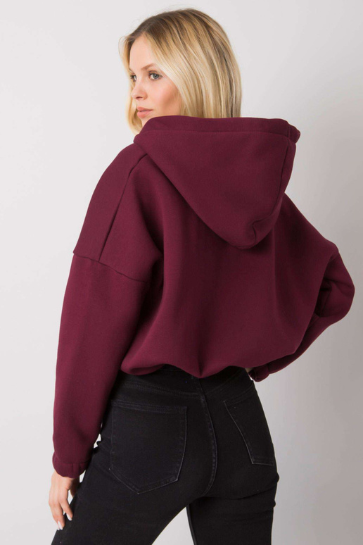 Vínová mikina s výšivkou Michelle RUE...