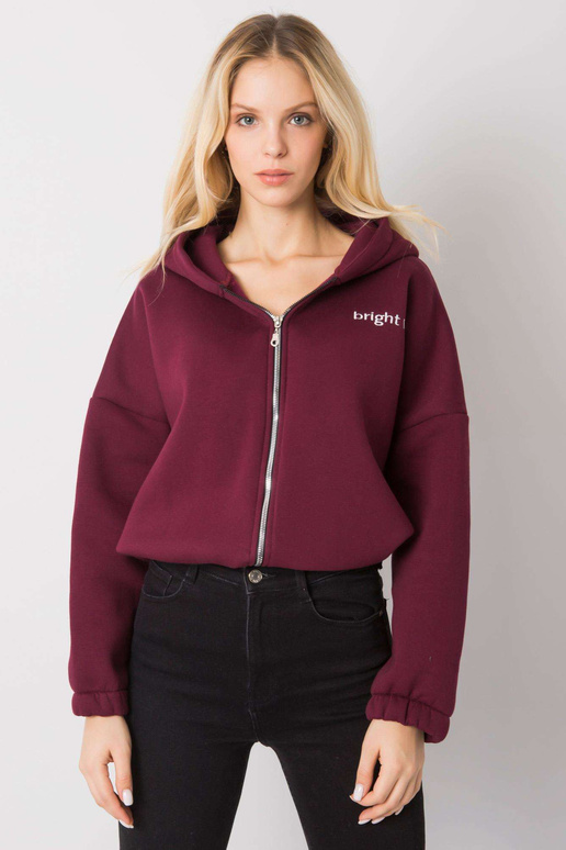 Vínová mikina s výšivkou Michelle RUE...