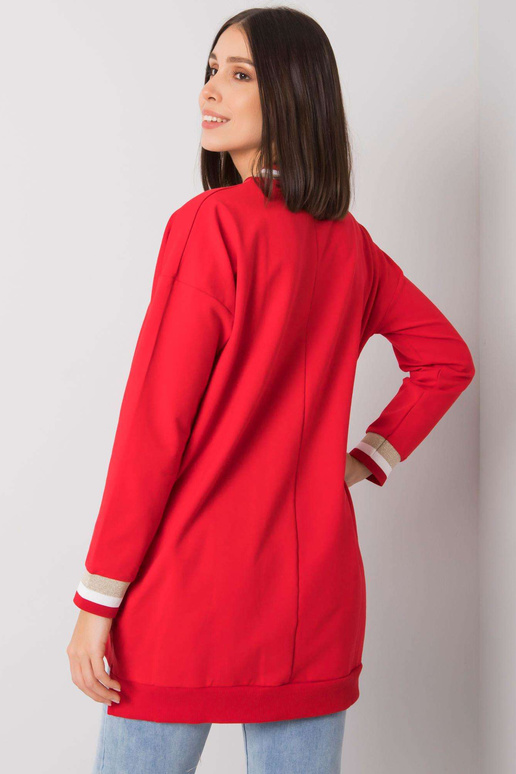 Červená bavlněná tunika plus size s...