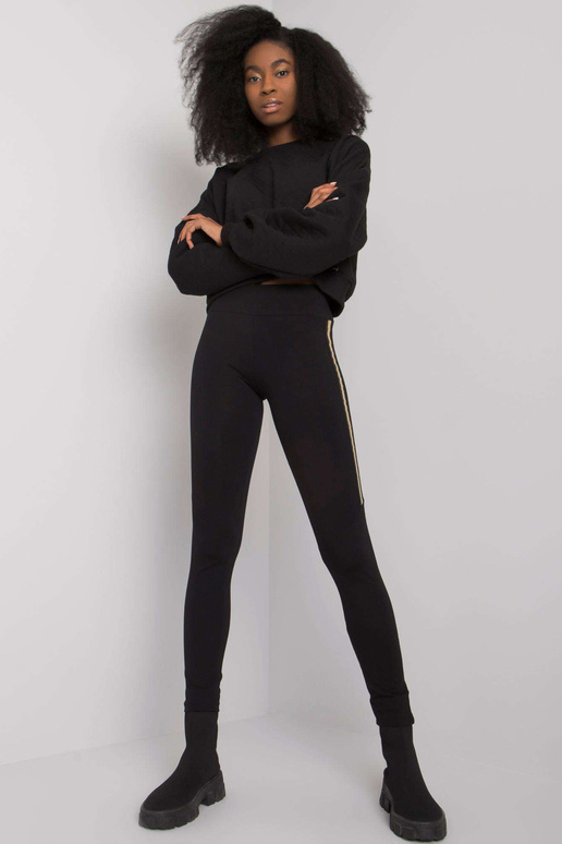 Bruna RUE PARIS černé bavlněné legíny