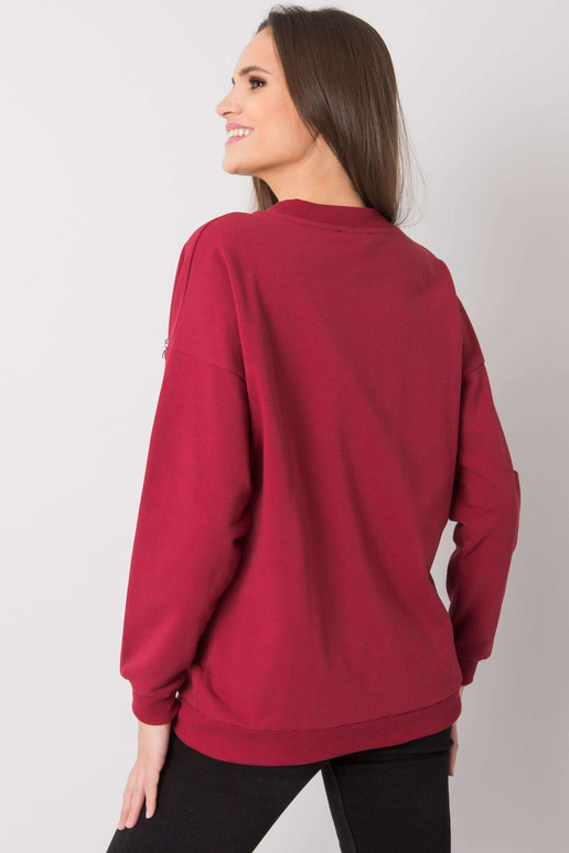 Vínová mikina s nášivkou Marseille...