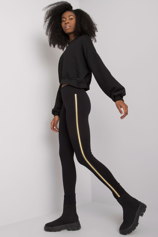 Černé dámské legíny s pruhy Elena RUE...