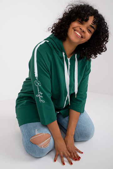 Tmavě zelená mikina Plus...