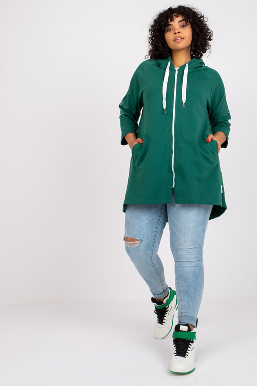 Tmavě zelená mikina Plus Size s...