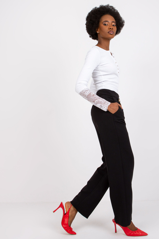 Černé látkové kalhoty Grace