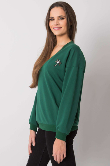 Tmavě zelená mikina s... 2