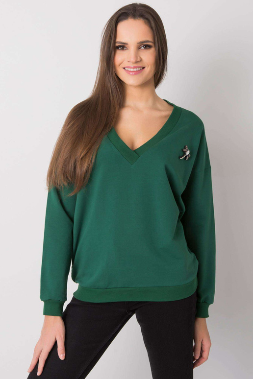 Tmavě zelená mikina s nášivkou...