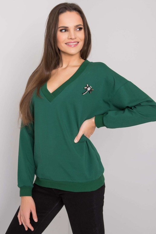 Tmavě zelená mikina s nášivkou...