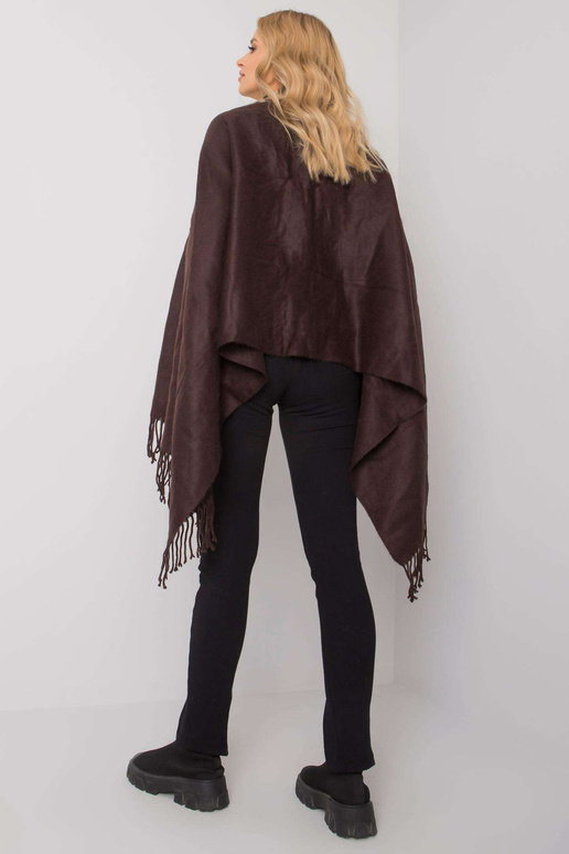 Hnědo-béžová šála s kožíškem