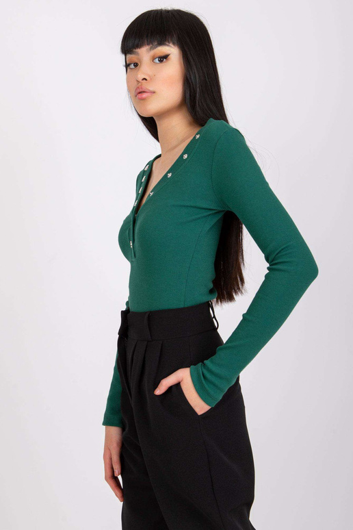 Tmavě zelená proužkovaná halenka...