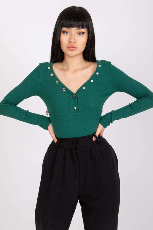 Tmavě zelená proužkovaná halenka...