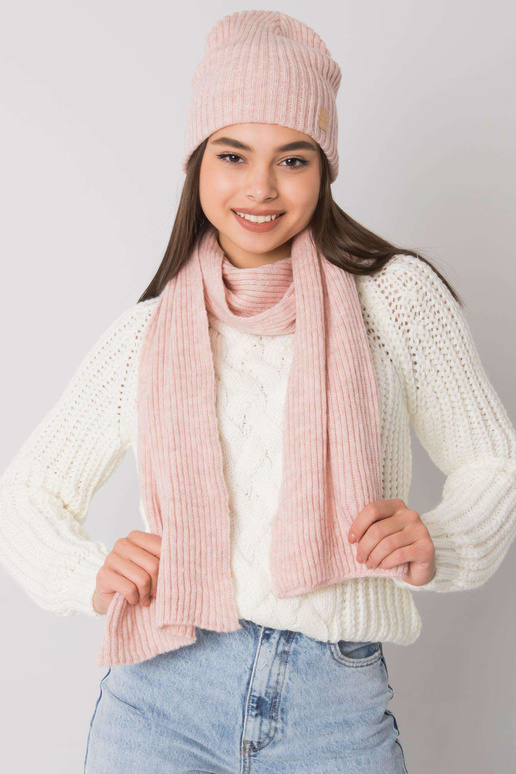 Špinavě růžová zimní souprava čepice...