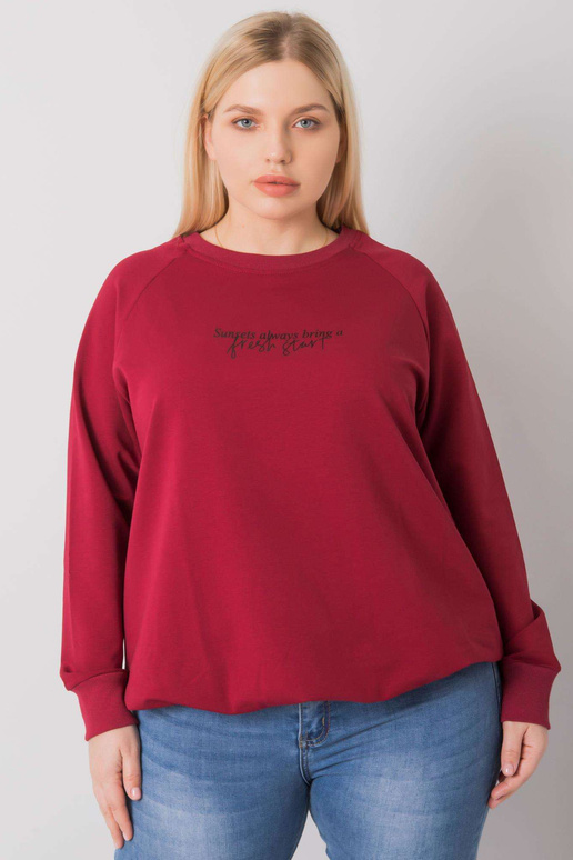 Vínová mikina plus size velikosti s...