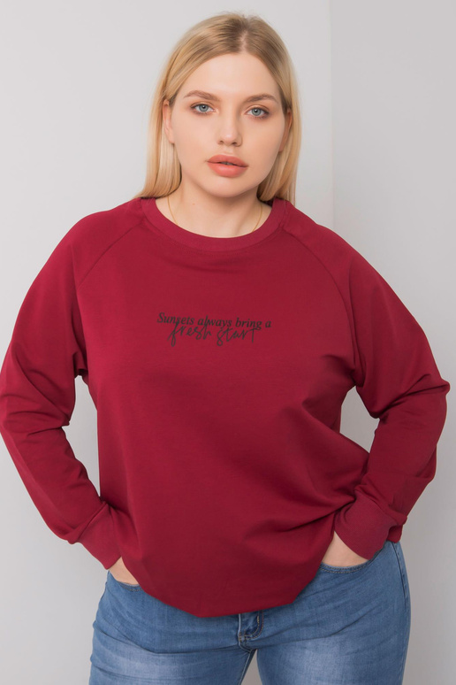 Vínová mikina plus size velikosti s...