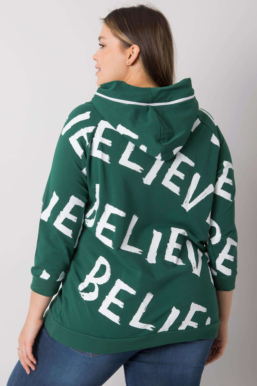 Tmavě zelená mikina se vzorem plus...