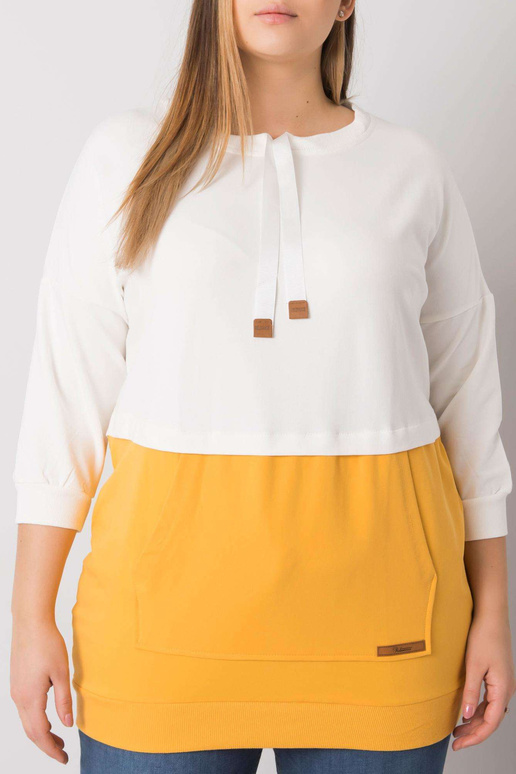 Ecru-žlutá mikina plus size velikosti...