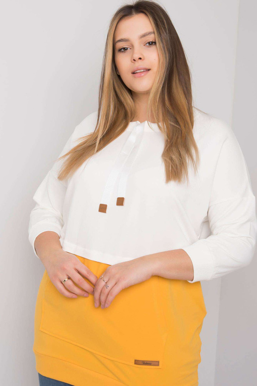 Ecru-žlutá mikina plus size velikosti...