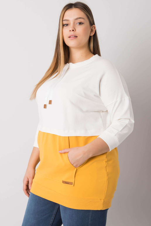 Ecru-žlutá mikina plus size velikosti...