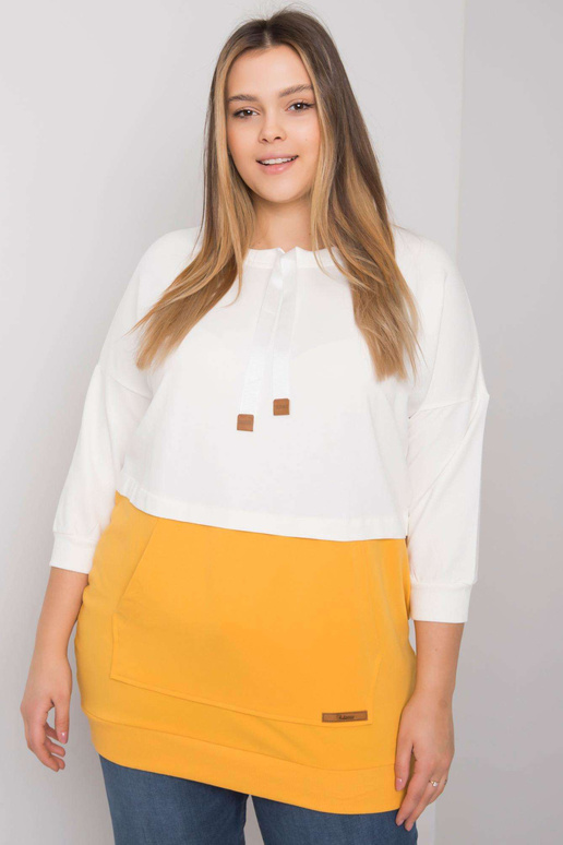 Ecru-žlutá mikina plus size velikosti...