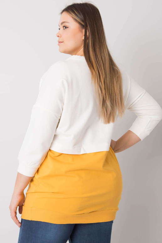 Ecru-žlutá mikina plus size velikosti...