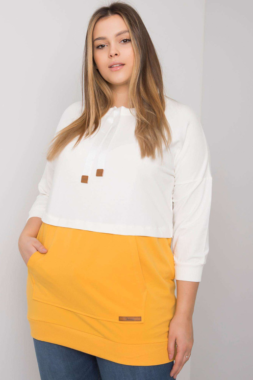 Ecru-žlutá mikina plus size velikosti...