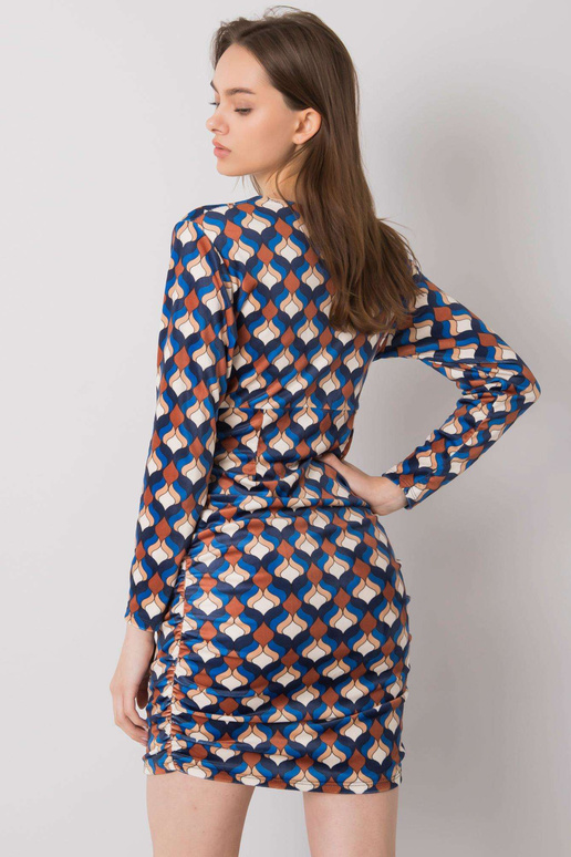 Modré velurové šaty se vzory Montilla