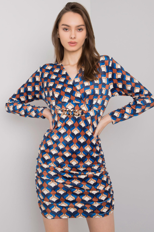 Modré velurové šaty se vzory Montilla