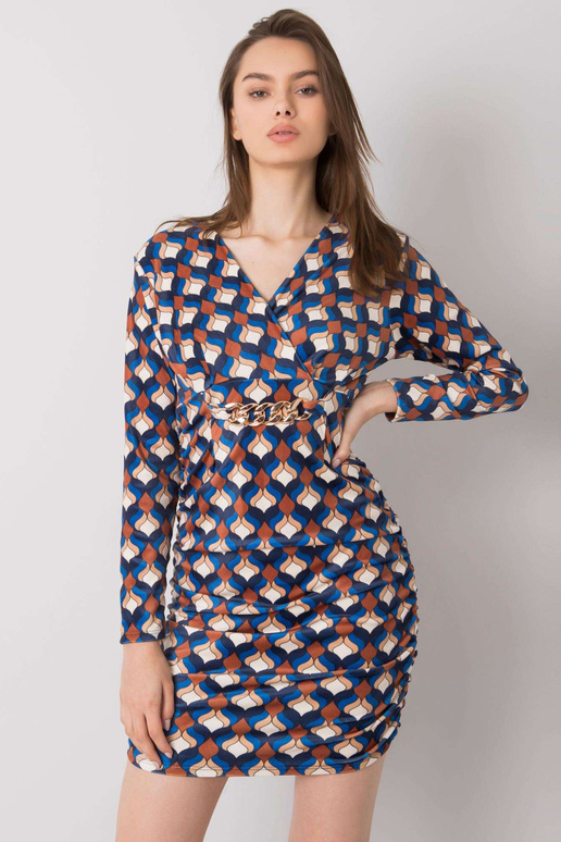 Modré velurové šaty se vzory Montilla