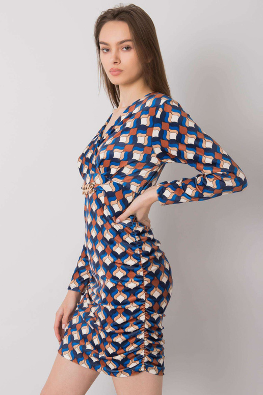 Modré velurové šaty se vzory Montilla